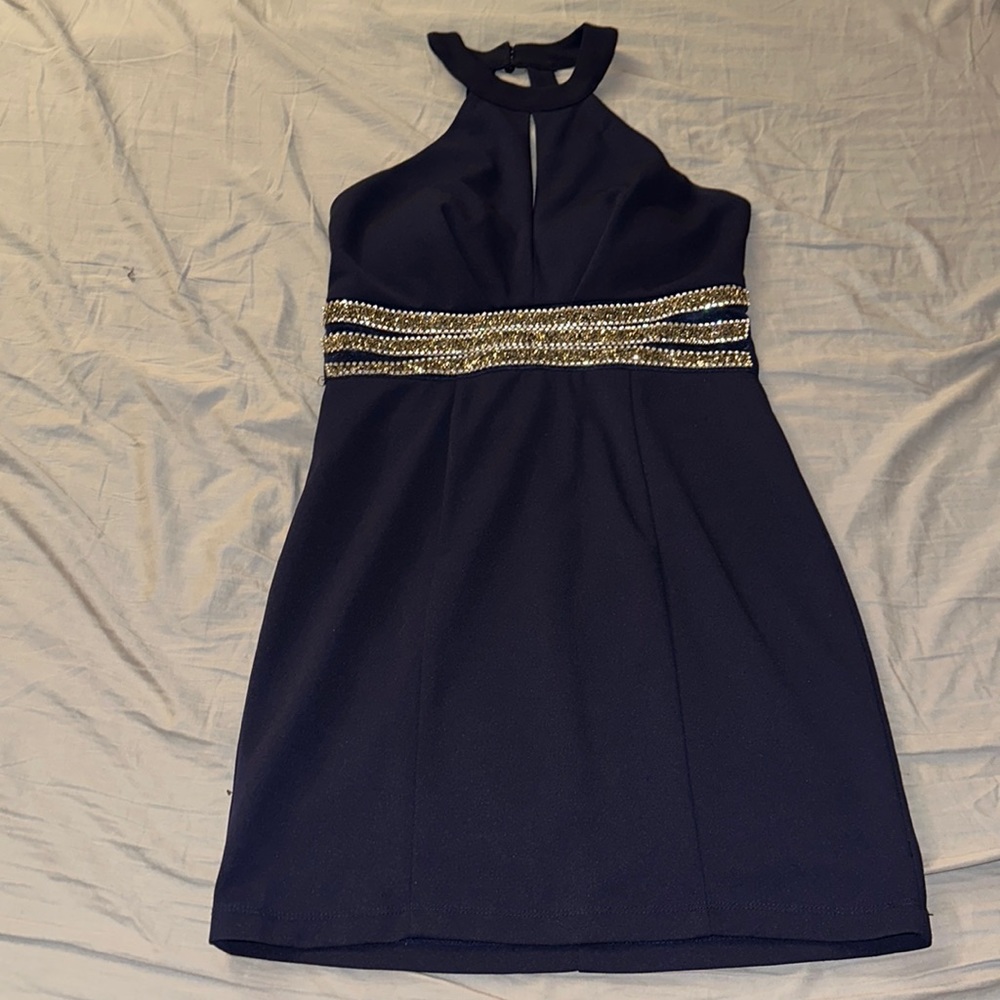 Speechless Rhinestone Mini Dress